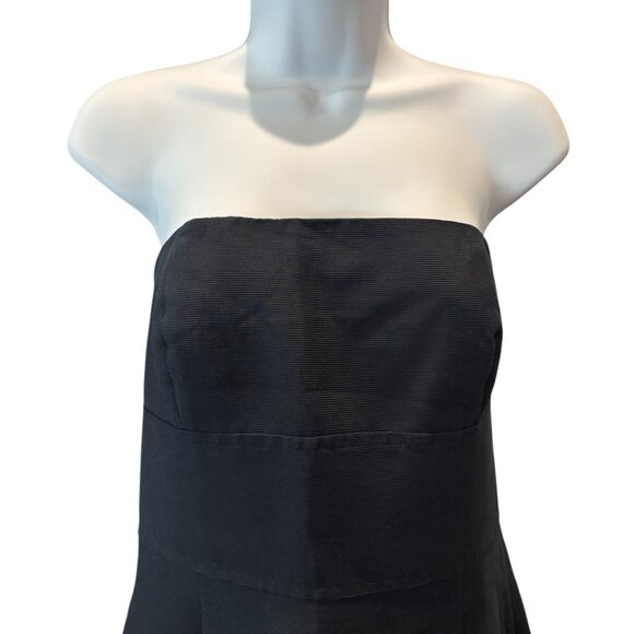 Ann Taylor Strapless Navy Fit & Flare Dress | Size 6 | Silk Blend Cocktail Class - Picture 2 of 5